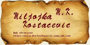 Miljojka Kostačević vizit kartica